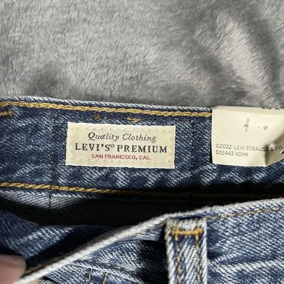 Levi's High Loose Flare Jeans Womens 26 X 32 Blue Wash High Rise Distressed - Picture 7 of 14